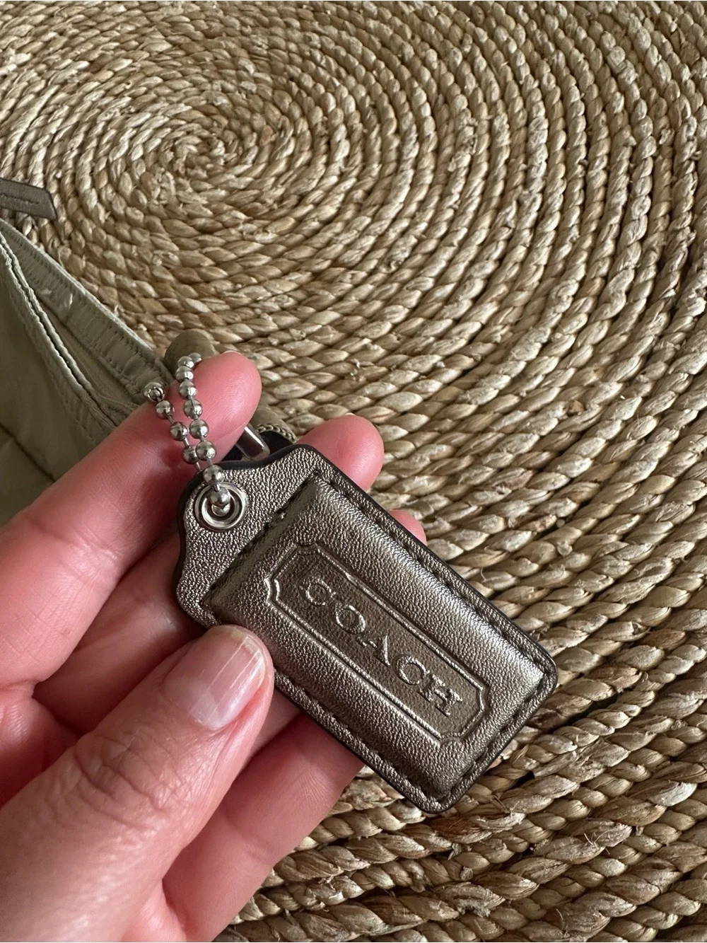 COACH F77408 Getaway Nylon File Crossbody Shoulder Bag Purse Taupe
